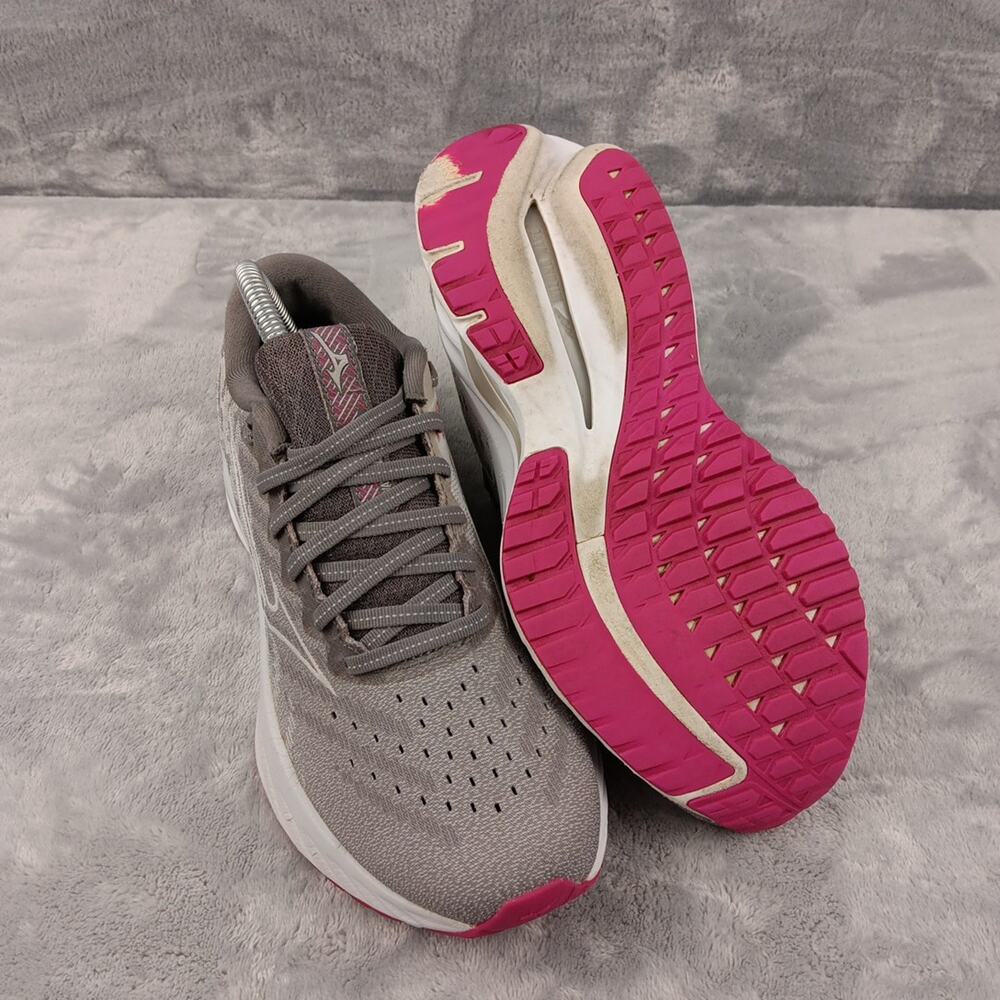 Womens Mizuno Wave Inspire 19 Running Shoes Size 8.5 Gray Mesh Sneakers Used - Picture 6 of 13